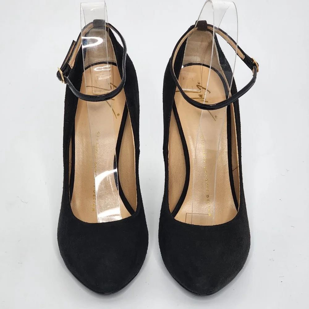 Women's Giuseppe Zanotti Black Leopard Print Wedge Heels US 6.5